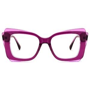 Cheyenne - Rectangle Purple Pink Frames w/ Clear Lenses
